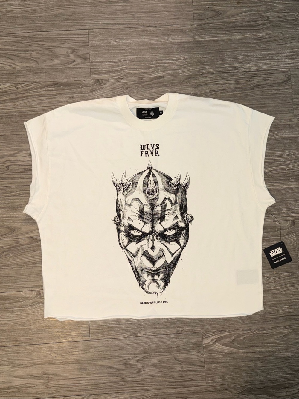 NWT Darc Sport Star Wars Darth Maul Oversized Cropped Shirt White Mens Sz M